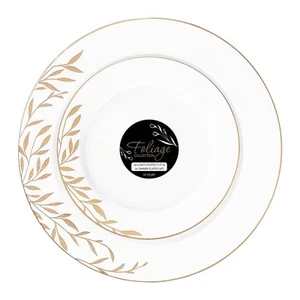 64 Pack Elegant Disposable Plastic Plates Combo Set Includes 32 Dinner Plate ... - Picture 1 of 6