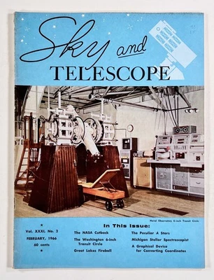 1966 Feb SKY & TELESCOPE Gemini 6 & 7 NASA CUTBACKS A-class Stars SPECTROSCOPY Foto 1 de 4