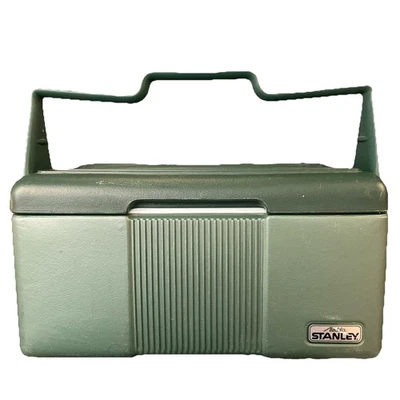 老式绿色斯坦利午餐盒隔层冷藏箱无保温瓶二手 — 第 1/4 张图片