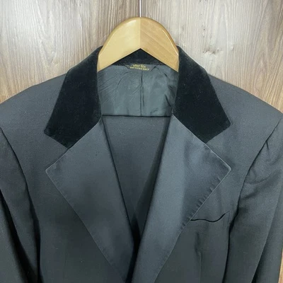Traje de Esmoquin After Six Vintage Años 60 Años 70 Hecho en EE. UU. 2 Piezas Para Hombre 40R 36x31 Negro Foto 1 de 4