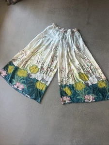 Johnny Was L Large Silk Easy Pant Floral Wide Leg - Picture 1 of 10