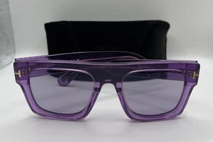 TOM FORD FT0711 81Y Transparent Violet/Violet 53-20-145 Sunglasses New - Picture 1 of 5