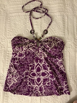 Traje de cebo para mujer Jaclyn Smith Collection Top-Tankini-impresión púrpura-talla 8 Foto 1 de 4