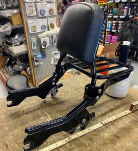 OEM Holdfast Sissybar passenger Backrest Harley M8 Softail Street bob Luggage ra - Foto 1 di 11