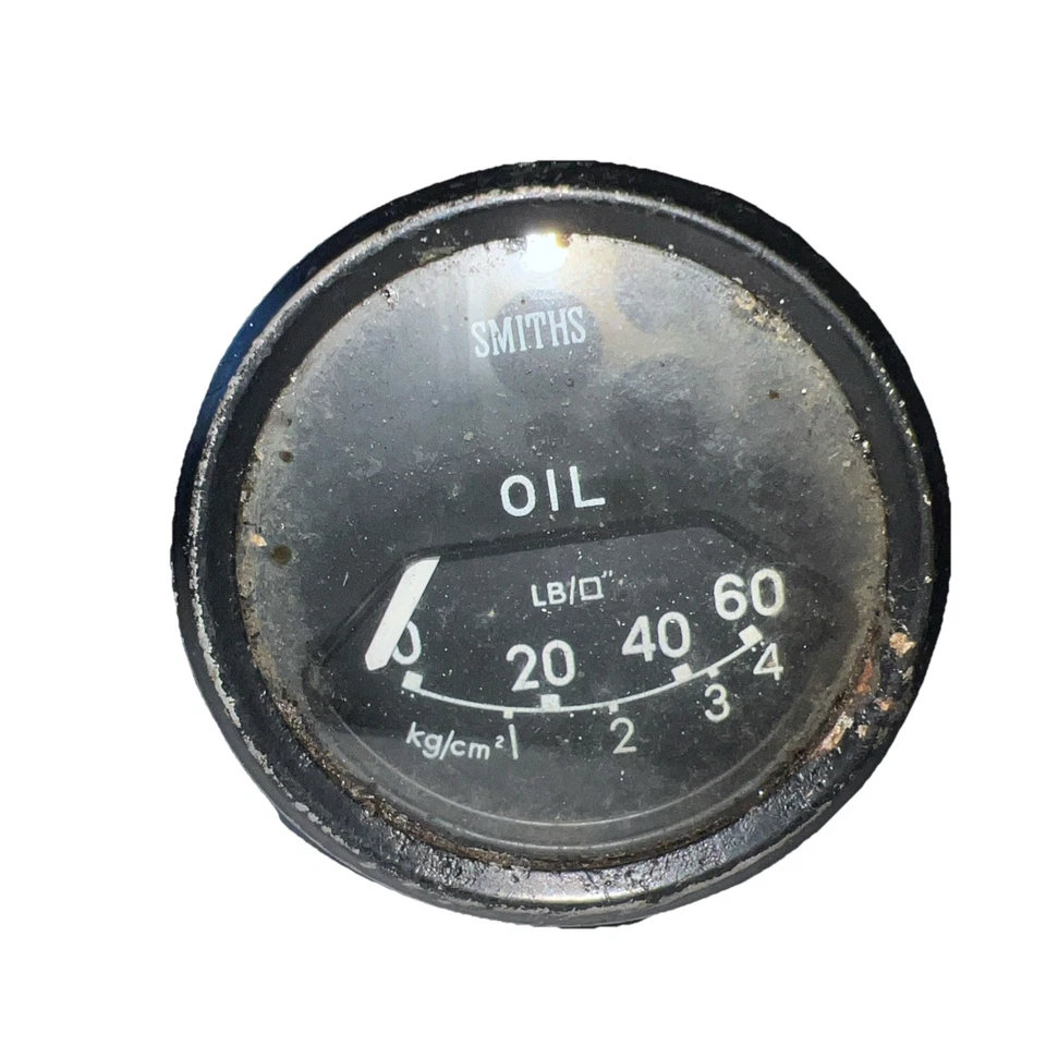 Smith Black Oil Pressure Gauge 0-60 LB/0 Black Bezel replica mechanical  - Image 1 of 4