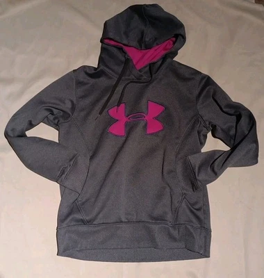 Under Armour Cold Gear Sudadera con Capucha Semi-Ajustada Tormenta MEDIANA, Gris, Rosa Foto 1 de 4