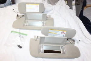 97-05 Buick Park Avenue Sunvisors w/ Sun Visor Clips & LIGHTS Dual BLADE Neutral - Picture 1 of 5