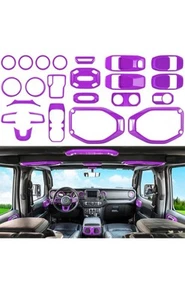 23pcs Full Set Interior Decoration Trim Kit for Jeep Wrangler JL JT 2018+ Purple - Picture 1 of 8