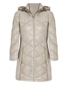 Michael Michael Kors Women's Taupe 3/4 Down Hooded Packable Coat (M) - Picture 1 of 1