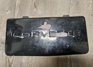 1984-1990 C4 Chevrolet Corvette Front Bumper License Plate Cover OEM GM Black - Picture 1 of 10