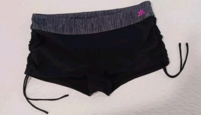 zeroxposur swimsuit Bottom Boy Shorts womens 12 New Black Gray Adjustable Length - Image 1 of 4