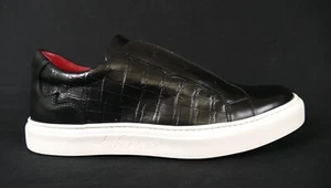 JEFFERY WEST Becerro Negro con Panel de Cocodrilo - Zapatilla deportiva Apollo Slip on Cup Suela - Imagen 1 de 5