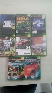 lot jeux xbox premiere generation ( need for speed , san andreas , hulk...)