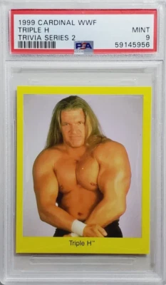 1999 Cardinal WWF Trivia Series 2 Triple H Wrestling Card PSA 9 Mint - Image 1 of 2