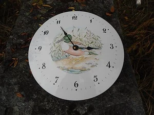 PENDULE Ronde émaillée Canard HORLOGE EMAIL VERITABLE 800°C NEUVE Fab. en France - Picture 1 of 1