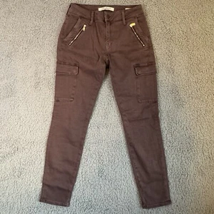 NWT Mavi Juliette Mid Rise Skinny Cargo Jeans Burgundy Women's Pockets Size 27 - Picture 1 of 14