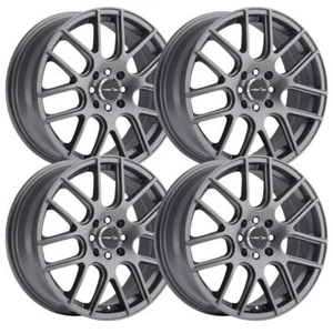 (Set-4) Vision 426H Cross 14x5.5 4x100 38mm Gunmetal Wheels Rims 14 inch - Picture 1 of 1