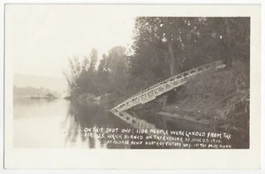 1910 Victory, Wisconsin - RPPC Site of Rescue Where Steamer Ship Burned - Bild 1 von 2