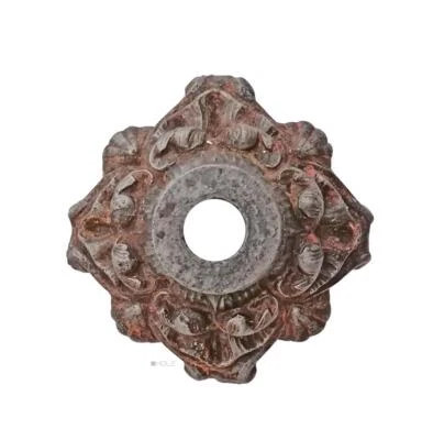 Rosette antik Gusseisen groß alt Gründerzeit Geländer Stange 9cm 320gr. - Bild 1 von 2