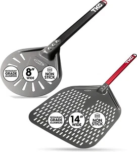 TKC Perforated Pizza Peel Bundle with 14 Inch Peel + 8 inch Turning Peel Bundle - Imagen 1 de 4