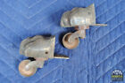 Vintage Brass Claw Foot Casters, Pair, 1 3/8"