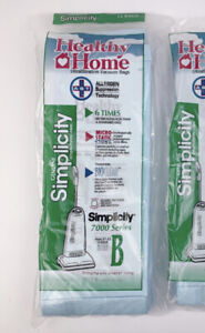 SIMPLICITY Type "B" 7000 Series Vacuum Bags by Healthy Home   9 bags NEW