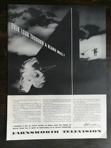 Televisore Farnsworth vintage 1942 pagina completa pubblicità originale 721 - Foto 1 di 1