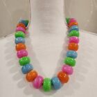 Trifari Necklace Stunning Chunky Large Beads Pink Green Blue Orange 21"
