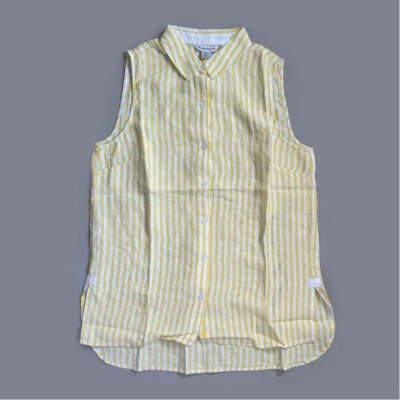 Camisa a Rayas TOMMY BAHAMA Para Mujer Cabaña Sin Mangas Isla Sol Amarillo Talla M (Ne Foto 1 de 4
