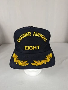 Sombrero a presión vintage Carrier Air Wing Eight oro negro oficial hojas de roble azul marino - Imagen 1 de 9