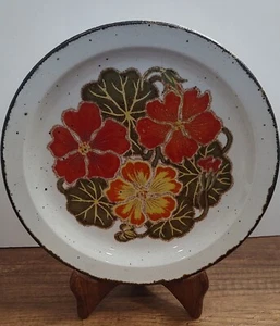 Vtg Midwinter Stonehenge Nasturtium Dinner Plate 10in Stoneware Oven Safe 1970s - Picture 1 of 7