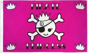Pirate Princess 3x5ft Poly Pirate Flag Pink Pirate Girl Pirate Ship Flag - Picture 1 of 3