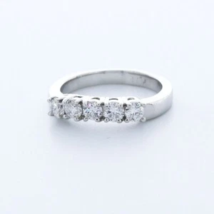 1.01ct E VS2 Round Natural Diamonds Plat Classic Ring with Wedding Band - Picture 1 of 3
