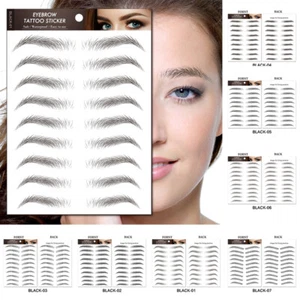 4D Hair-like Stick-On Authentic Eyebrows Waterproof Eyebrow Tattoo Decals Makeup - Picture 1 of 22