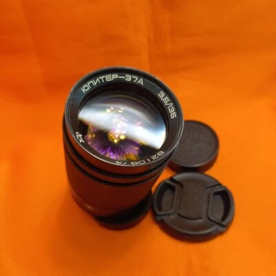Nice! Jupiter 37A f/3.5 135mm Soviet Lens M42 Mount #8210874 + Two Caps - Image 1 of 4
