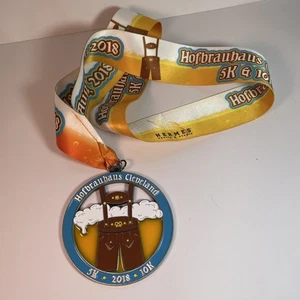 Hofbrauhaus Cleveland 5K & 10K 2018 Medallion Medal w/ Lanyard - Picture 1 of 4