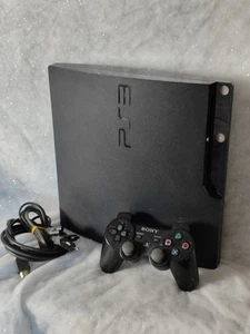 Console Sony PS3 Playstation 3 Slim 120go + Manette Dualshock 3 + Câbles Y03 - Picture 1 of 4