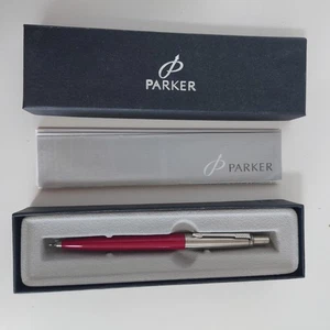 Lápiz mecánico Parker Jotter barril rojo tapa de acero inoxidable vintage 1965-1975 - Imagen 1 de 9