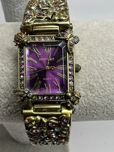 Heidi Daus B8320 Ladies Cuff Watch New Battery 22MM 7.5" Purple Dial G87 - Picture 1 of 9