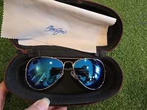 OCCHIALI DA SOLE MAUI JIM MAVERICKS BLU HAWAII MIRROR MJ-264-17 MP-BH 61/14-137.GIAPPONE - Foto 1 di 8