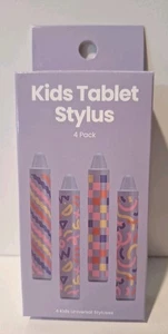 Kids Universal Tablet/ Smartphone Stylus 4 Pack Crayon Style Purple  - Picture 1 of 3