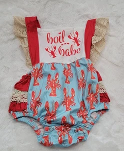 Neu ohne Etikett Boil Babe Hummer Rüschen Blase Strampler Outfit 12-18M - Bild 1 von 3