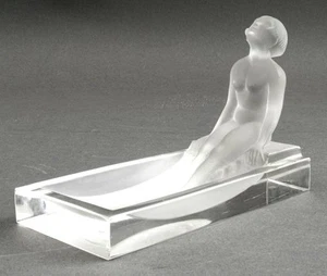 Desna Art Deco Nude in Bath Glass Sculpture Crystal Schlevogt Hoffmann Czech !! - Picture 1 of 2