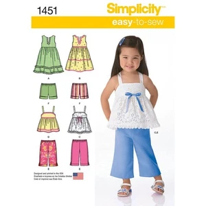 NEW Simplicity S1451 Girl's Tops, Cropped Trousers & Shorts Pattern By Spotlight - Picture 1 of 4