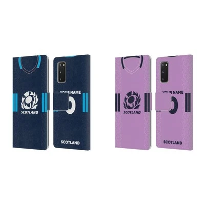 PERSONALISED SCOTLAND RUGBY 2022/23 KIT LEATHER BOOK CASE FOR SAMSUNG PHONES 2 - Image 1 of 4