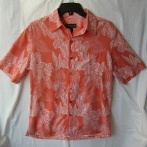 Weekender Casual Lifestyle Mens Peach Orange Hawaiian Short Sleeved Shirt Size M - Picture 1 of 3