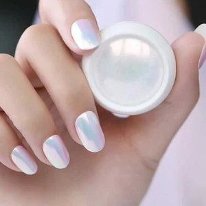 AURORA Nail Art Powder AB RAINBOW effetto specchio sirena perla lucentezza UK |NUOVO - Foto 1 di 12