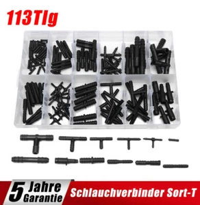 113 Tlg Schlauchverbinder Sortiment Reduzierstück T Stück Verbinder Satz Kfz Set - Bild 1 von 9