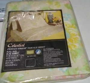 NIP Vintage Full Flat Sheet Floral Pattern - Picture 1 of 4