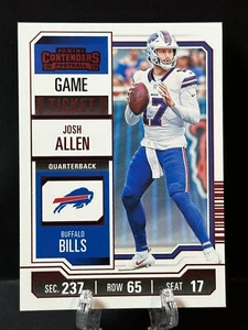 2023 Josh Allen Panini Contenders Red Game Ticket Parallel Bills - Picture 1 of 2
